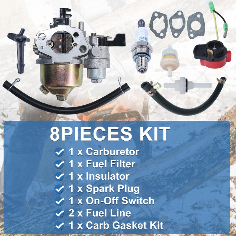 AUMEL Carburetor Fuel Line Filter w/Carb Gasket Kit for Homelite HL252300 UT80522B UT80522D UT80522F UT80953A 179CC Pressure Washer. - Image 3